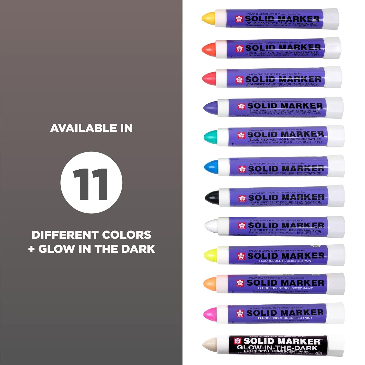 SAKURA Solid Marker,Permanent Marker Paint Pens,12 Pack,Green