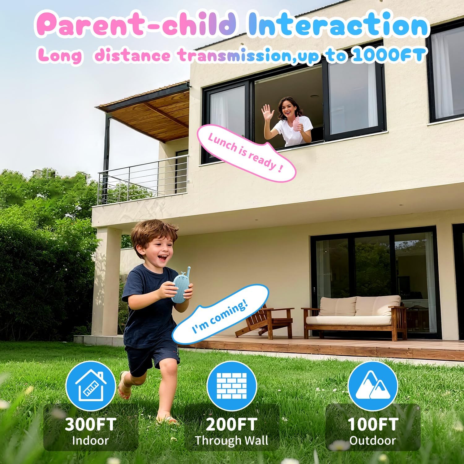 Upgraded Video Walkie Talkies for Kids, 2 Pack Rechargeable