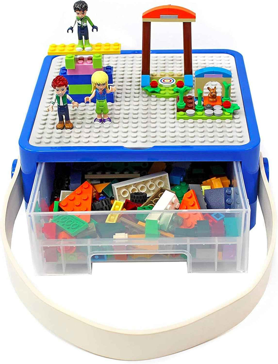 Bins & Things Storage Bin Organizer Box for LEGO Building Blocks Red Blue