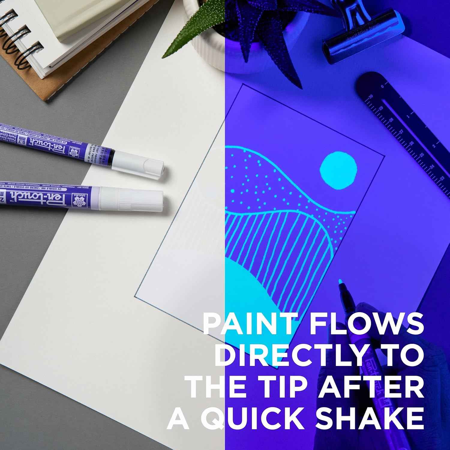 SAKURA Pen-Touch Paint Markers UV Visible Ink -2 Pack (0.7mm/1.0mm)
