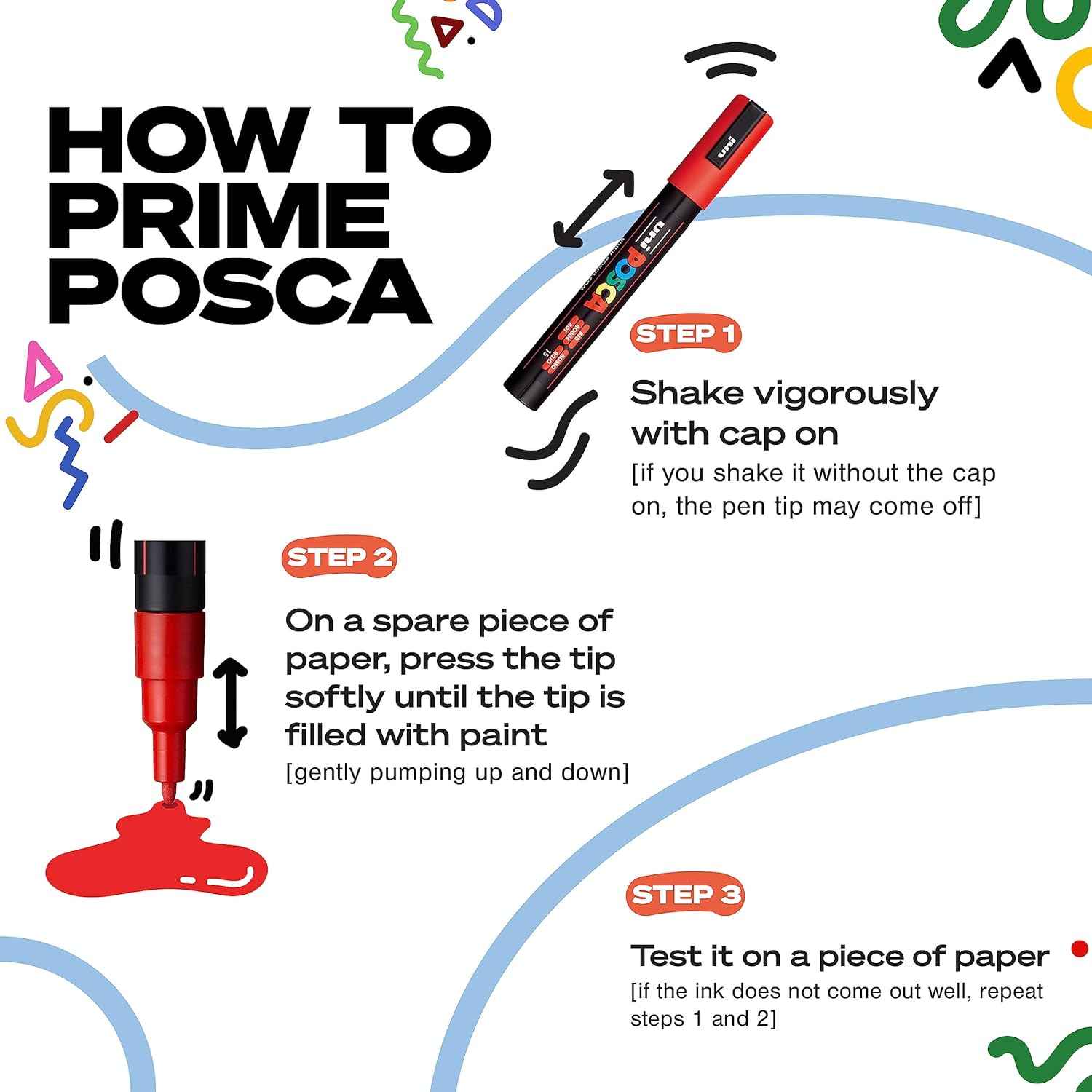 Uni Posca Paint Marker PC-8K,Broad Chisel Tips,15 Colors