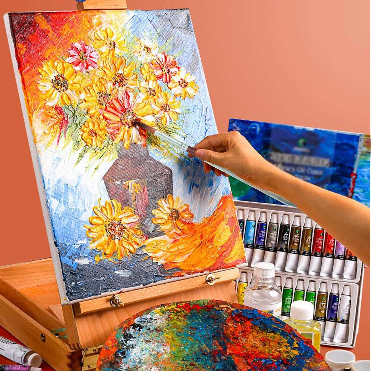 7pcs Travel Artist Painting Brushes,Detachable