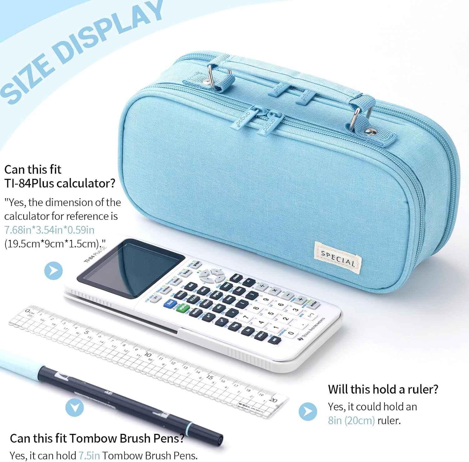 Large capacity pencil case Pencil Pouch Double Zipper Storage Bag