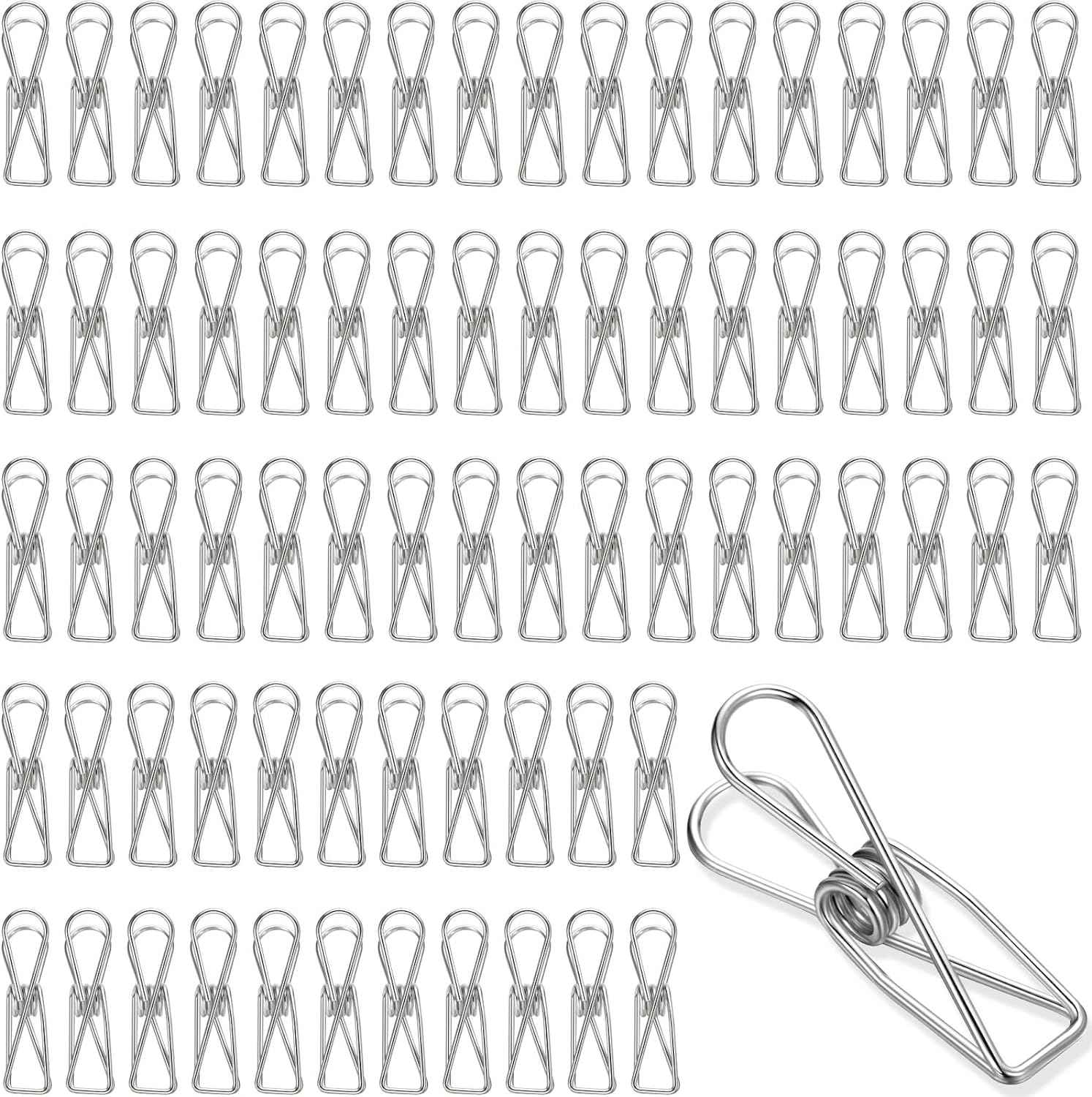 100Pcs Paper Clips Metal Wire Hollow Out Clips Silver
