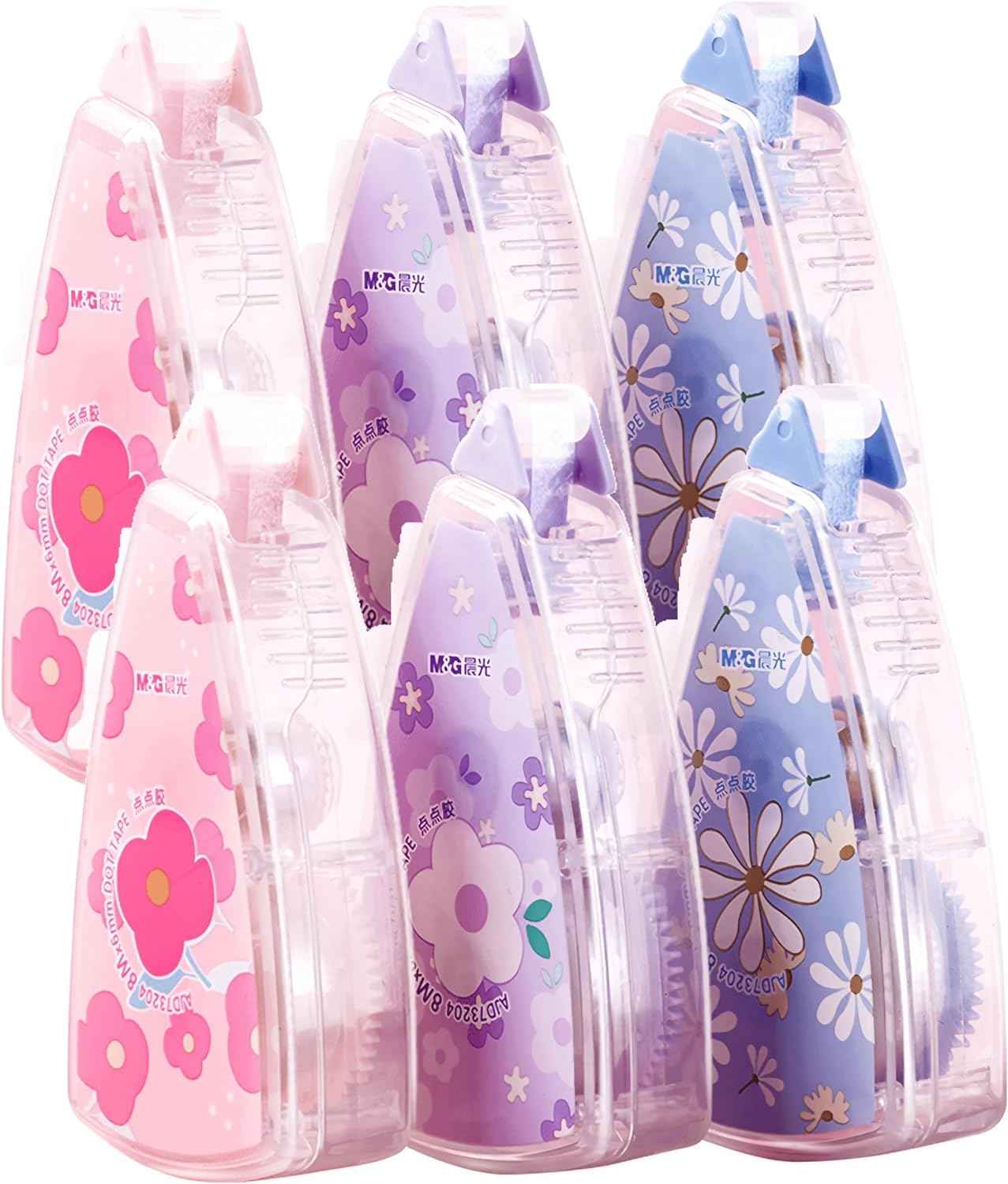 M&G Double Sided Glue Transparent Tape Roller,48M/157FT,6 Pack