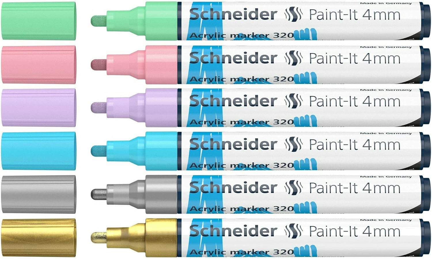 Schneider Paint-It 320 Acrylic Marker Set 4mm 6 Color Pack B