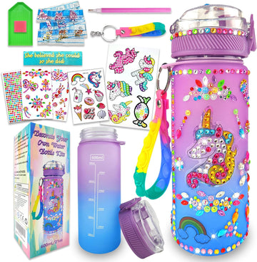 Decorate Your Own Water Bottle Kits for Girls Unicorn/Mermaid Unicorn