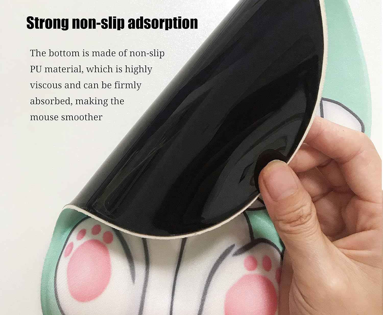 Cute Cat Mouse Pad with Grgonomic Wrist Rest Support