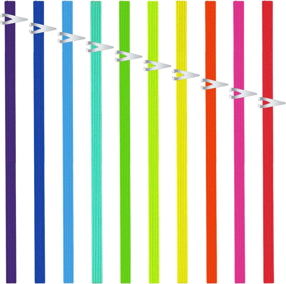 20Pcs Elastic Bookmarks Stainless Steel Book Darts for Book Lovers Bright Colors