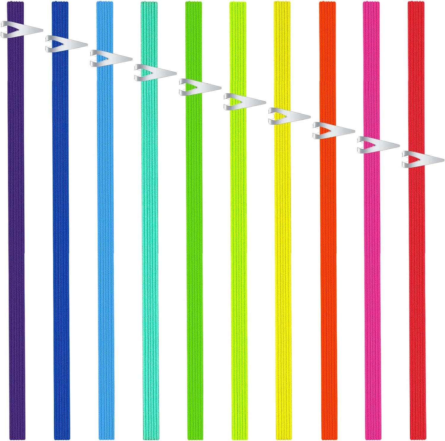 20Pcs Elastic Bookmarks Stainless Steel Book Darts for Book Lovers Bright Colors