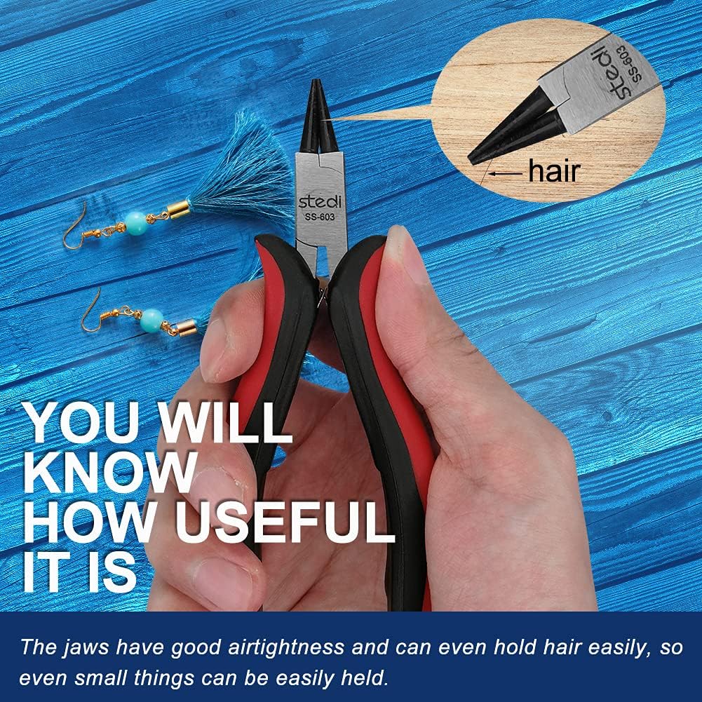 Stedi 5-inch Round Nose Pliers for Jewelry Making Handicrafts