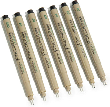 M&G 7Pcs Black Archival Ink Micron Fineliner Pens