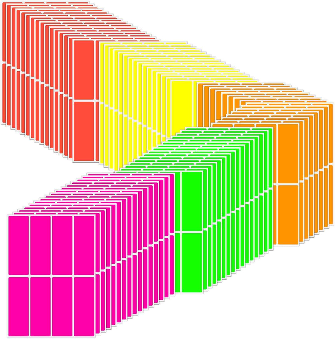 640Pcs Rectangular Color Coding Label Stickers 3 x 1 inch A