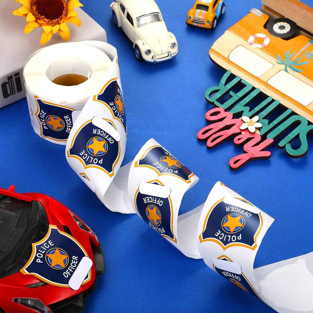 600 Pieces Police Stickers for Kids Police Birthday Party Supplies Blue