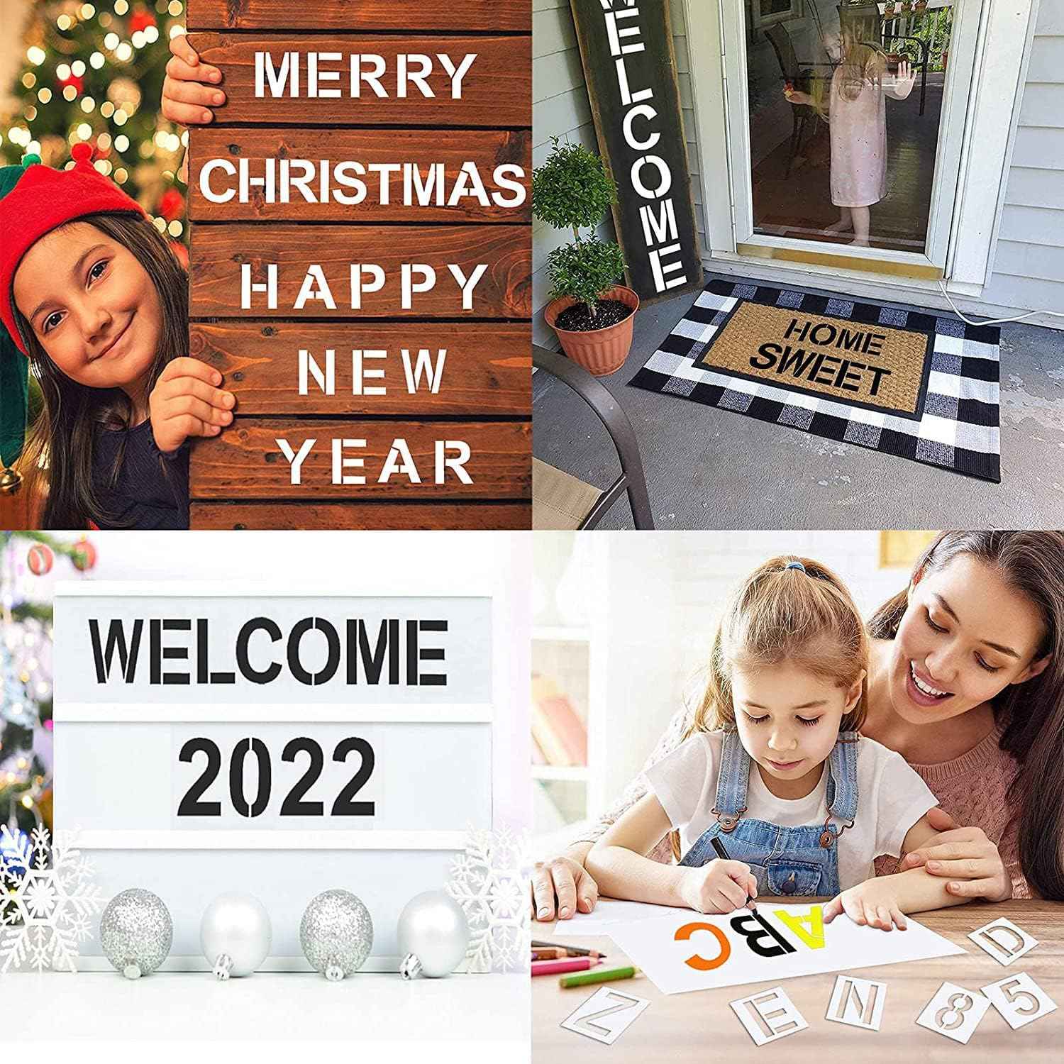 6 Inch 36PCS Reusable Plastic Letter Stencils and Numbers
