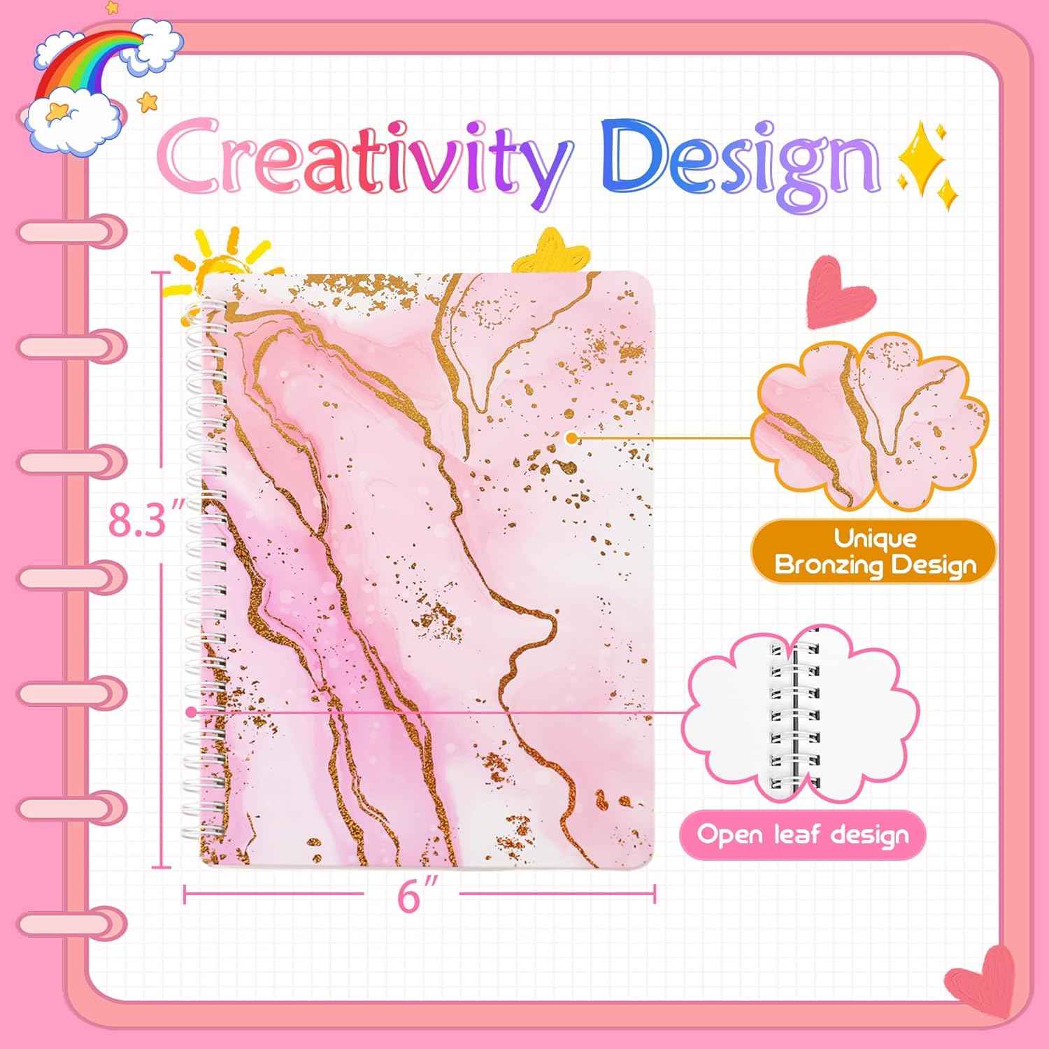 DIY Scrapbook Journal Set for Girls Ages 6-14 Years Old,Pink
