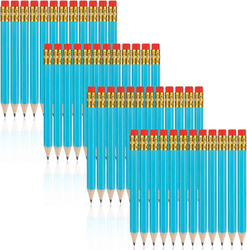 48 Pieces Golf Short Pencils with Eraser for Kids Light Blue