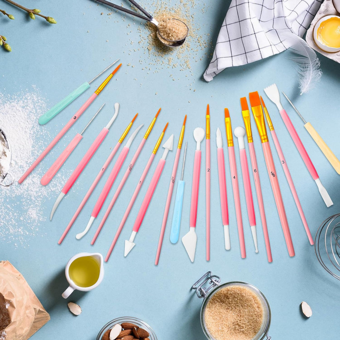 24Pcs Cookie Cake Decorating Tool Set Pink