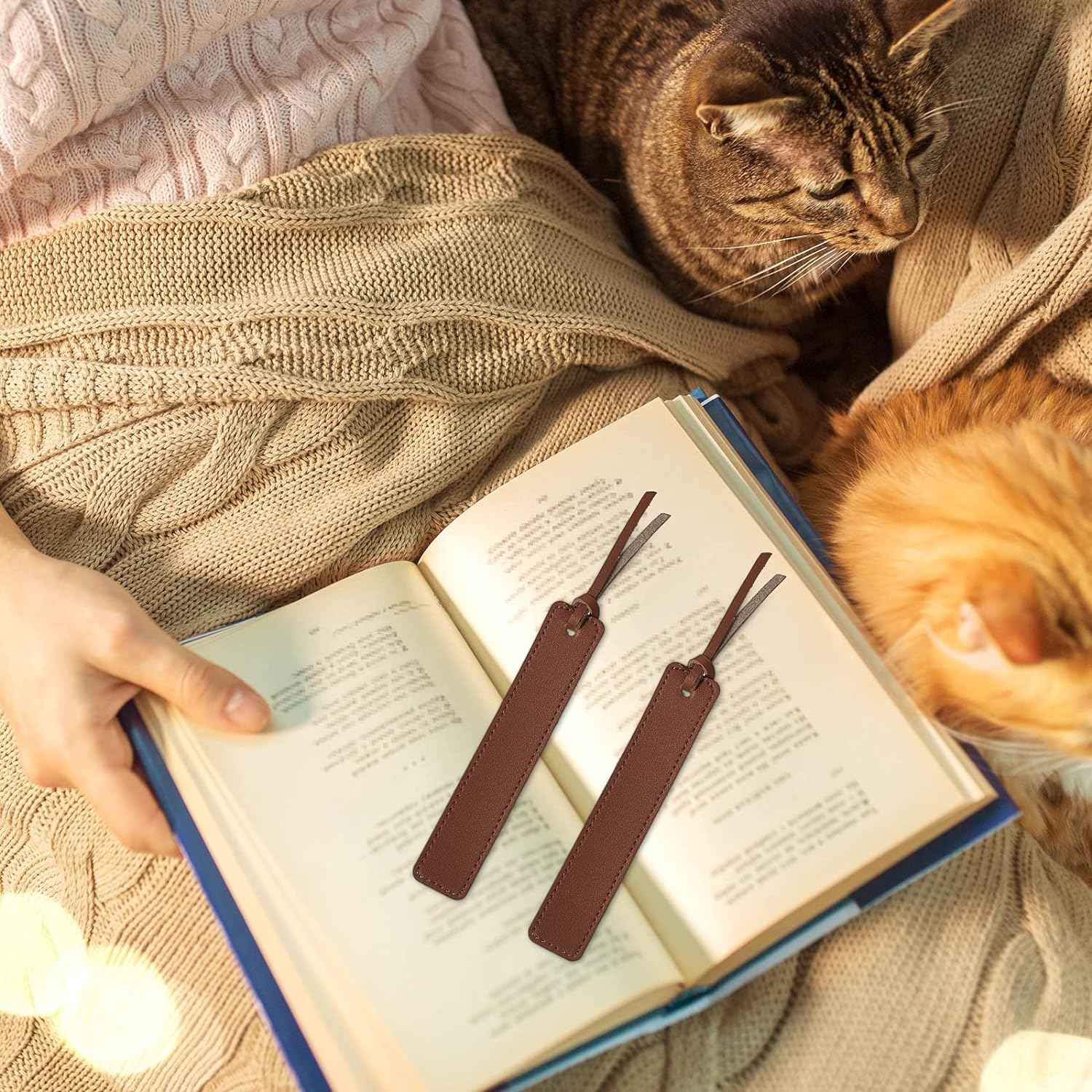 Handmade Genuine Leather Bookmarks 10 Pack
