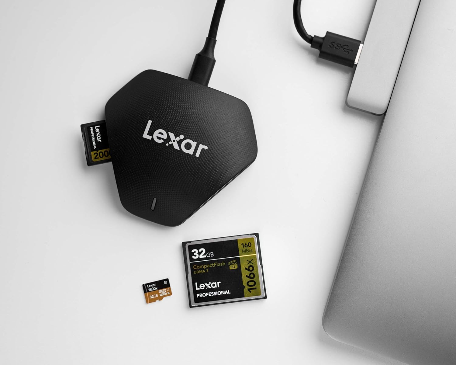 Lexar 3-in-1 USB 3.1 Reader,Supports SD,microSD and CF Cards