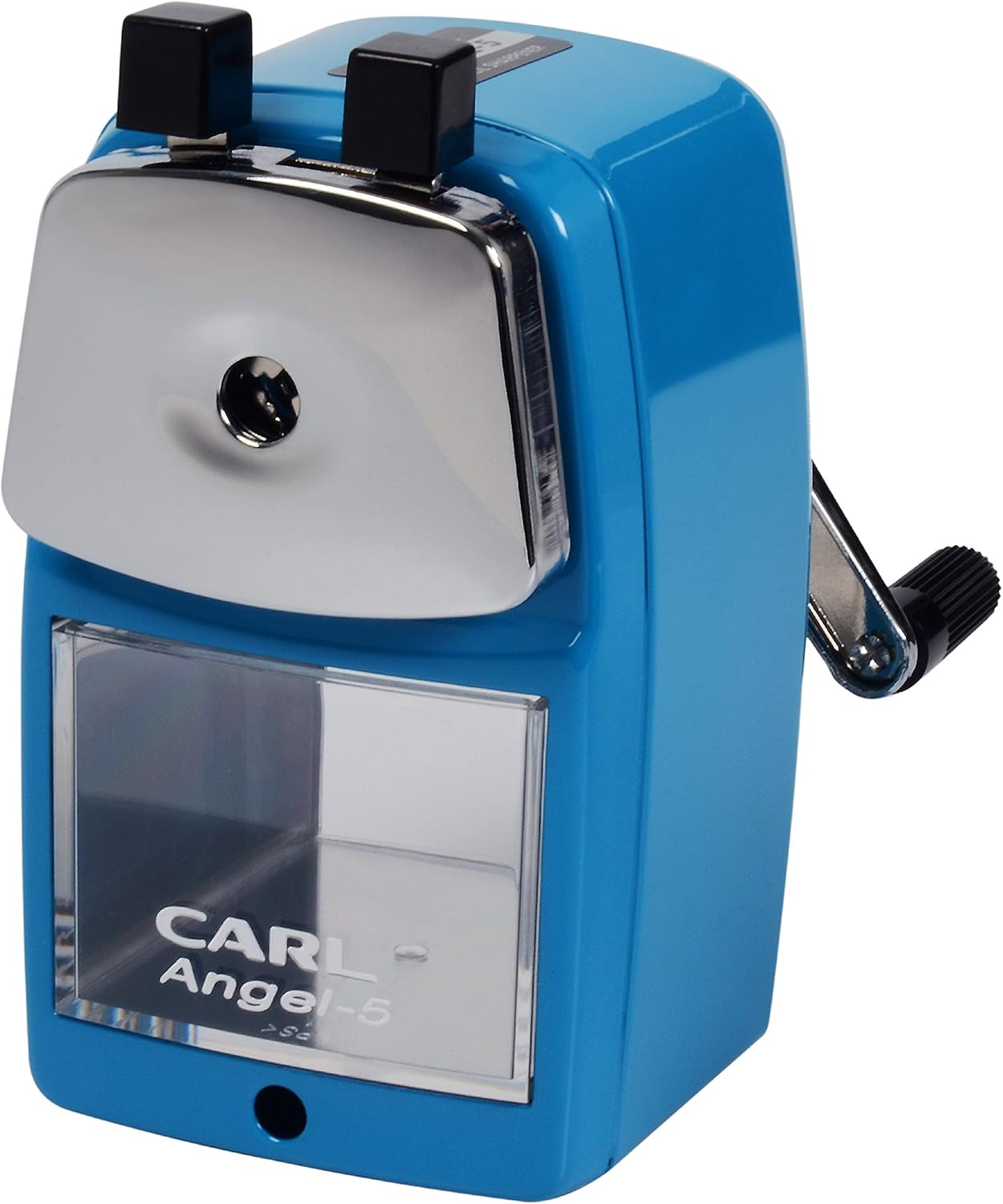 Carl Angel-5 Manual Pencil Sharpener with Metal Table Mount Blue