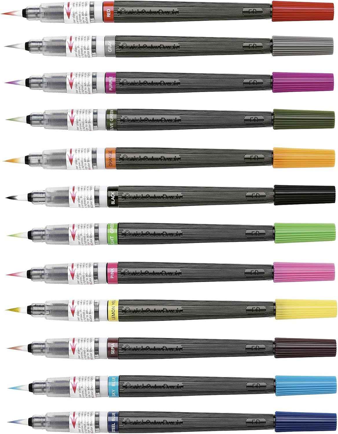 Pentel Art Color Brush Pen with Ink Refill