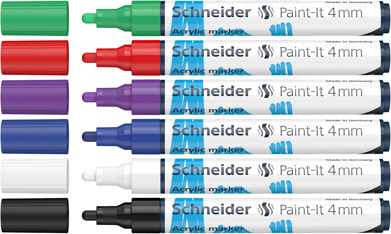 Schneider Paint-It 320 Acrylic Marker Set 4mm 6 Color Pack A
