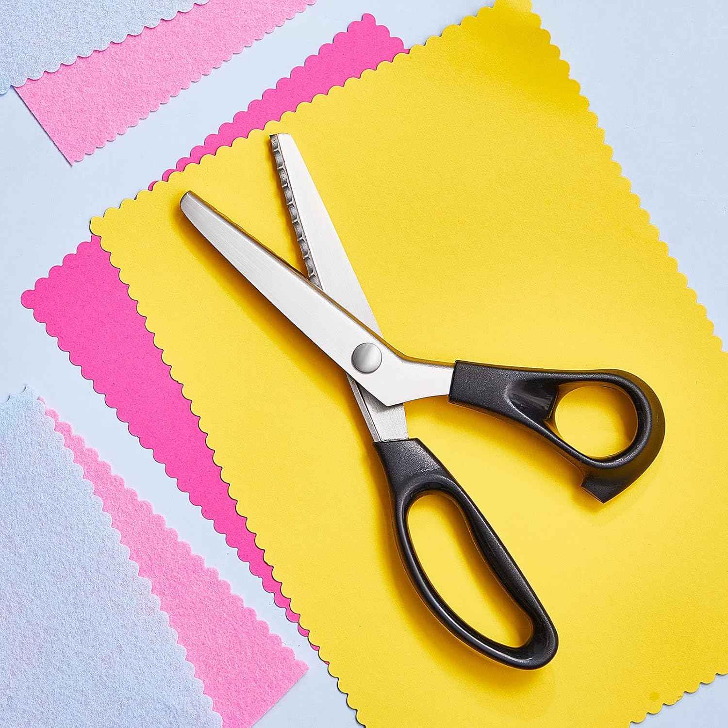 2Pcs Pinking Shears Scissors for Fabric Cutting 7mm 5mm