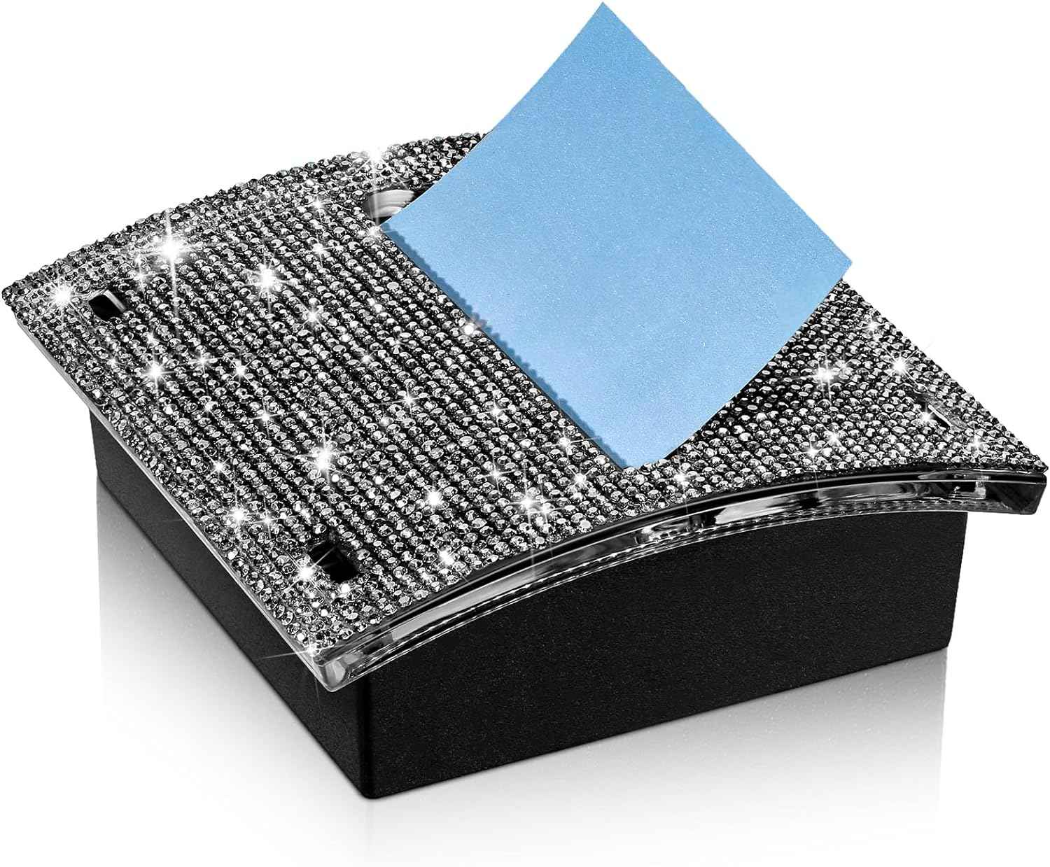 Rhinestone Self Stick Notepad Holders 4x4 Inches Memo Note Dispenser Black