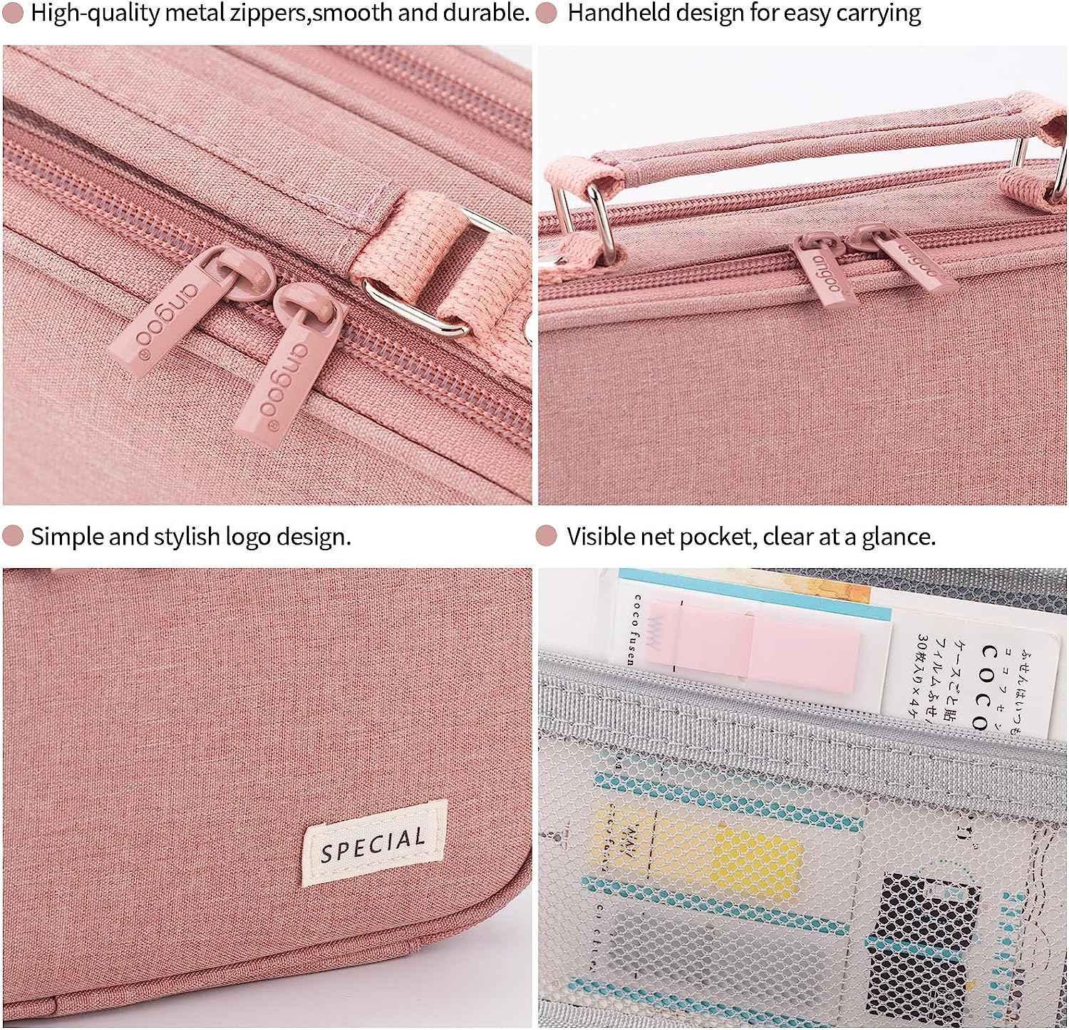 Large capacity pencil case Pencil Pouch Double Zipper Storage Bag