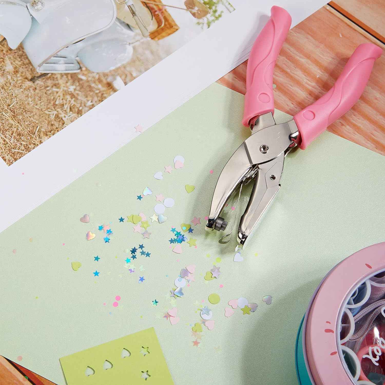 3 Pieces Handheld Hole Paper Punches Metal