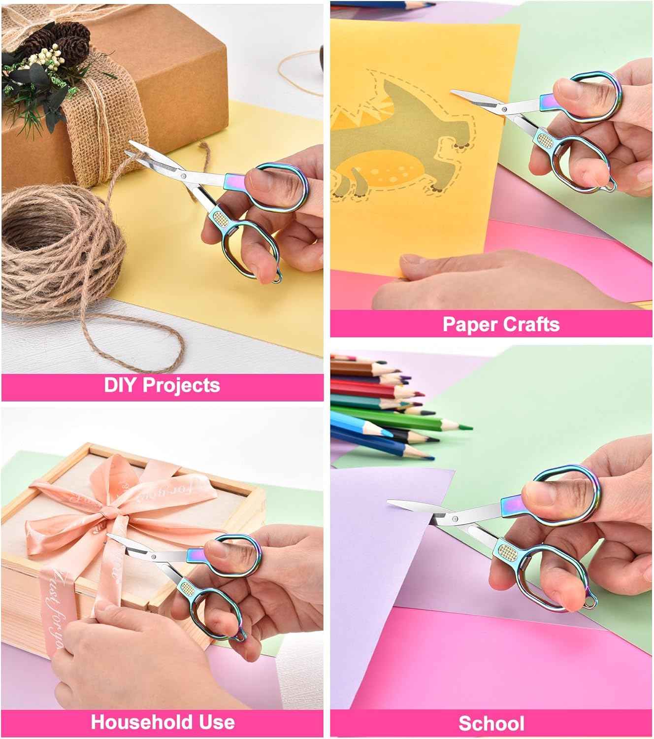 Mini Folding Travel Scissors 4 Color Pack