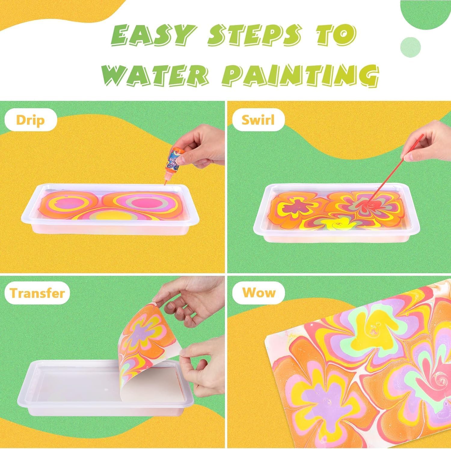 Water Marbling Paint Kit for Kids Art Paint Set-8 Color