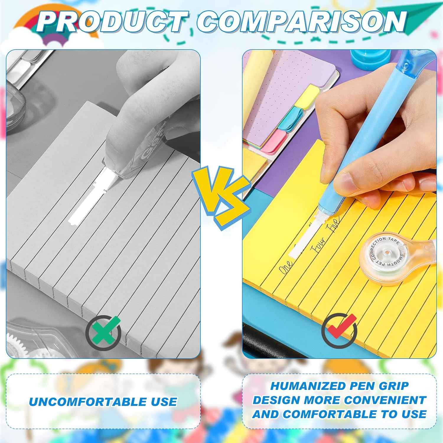 10 Pack Correction Tape Pen Eraser for School Office Supplies