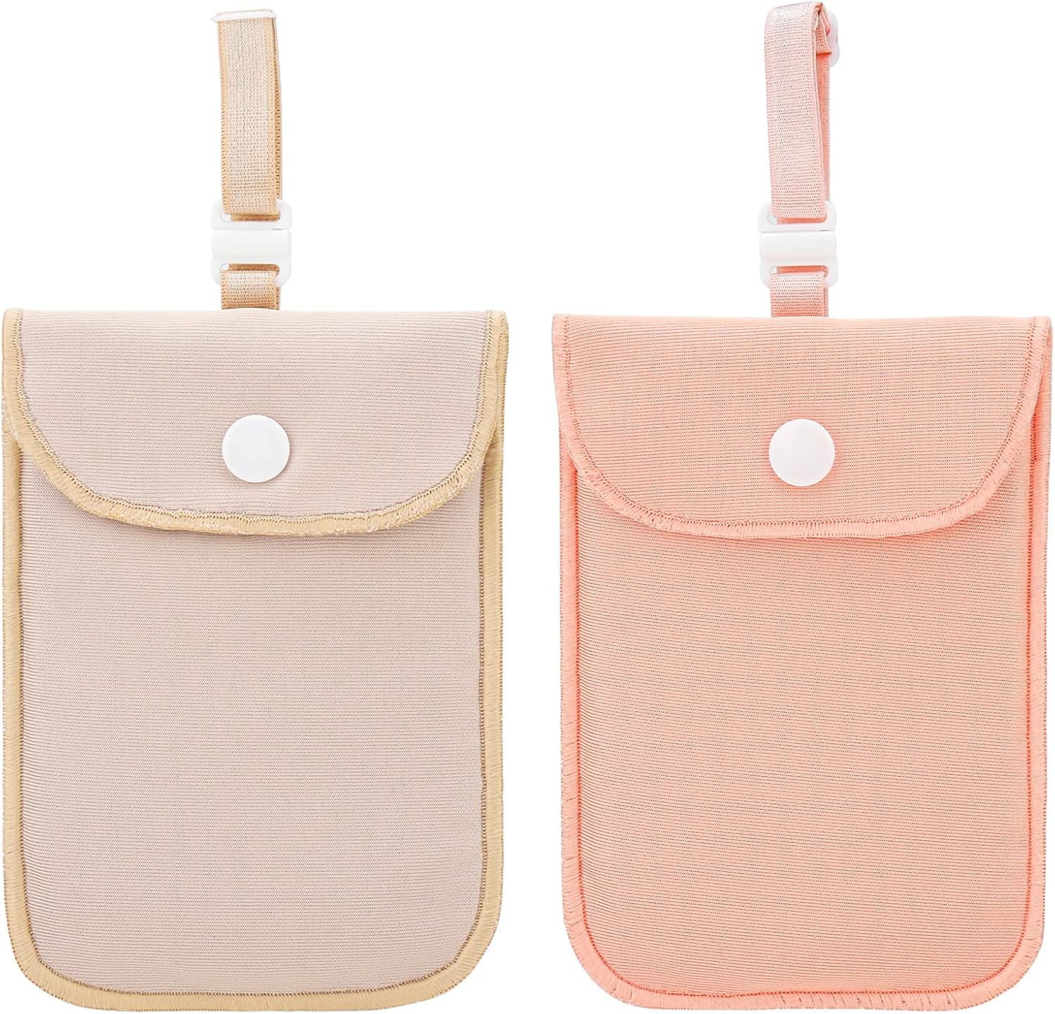 Hidden Bra Concealed Women's Lingerie Wallets for Secure Travel 2 Pack Pink & Fleshcolor