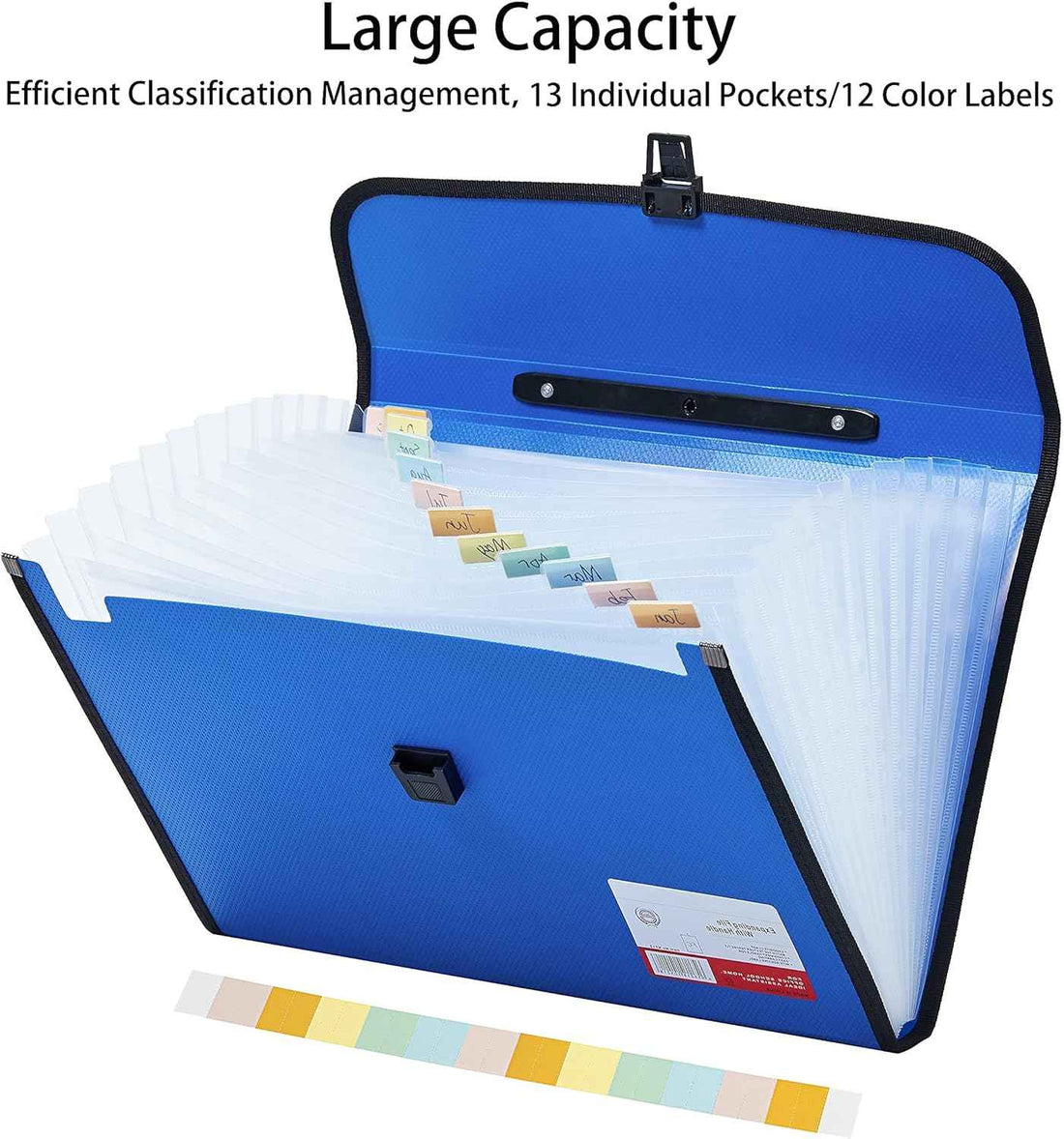 13 Pocket Expanding File Folder for FC A4 Paper Blue