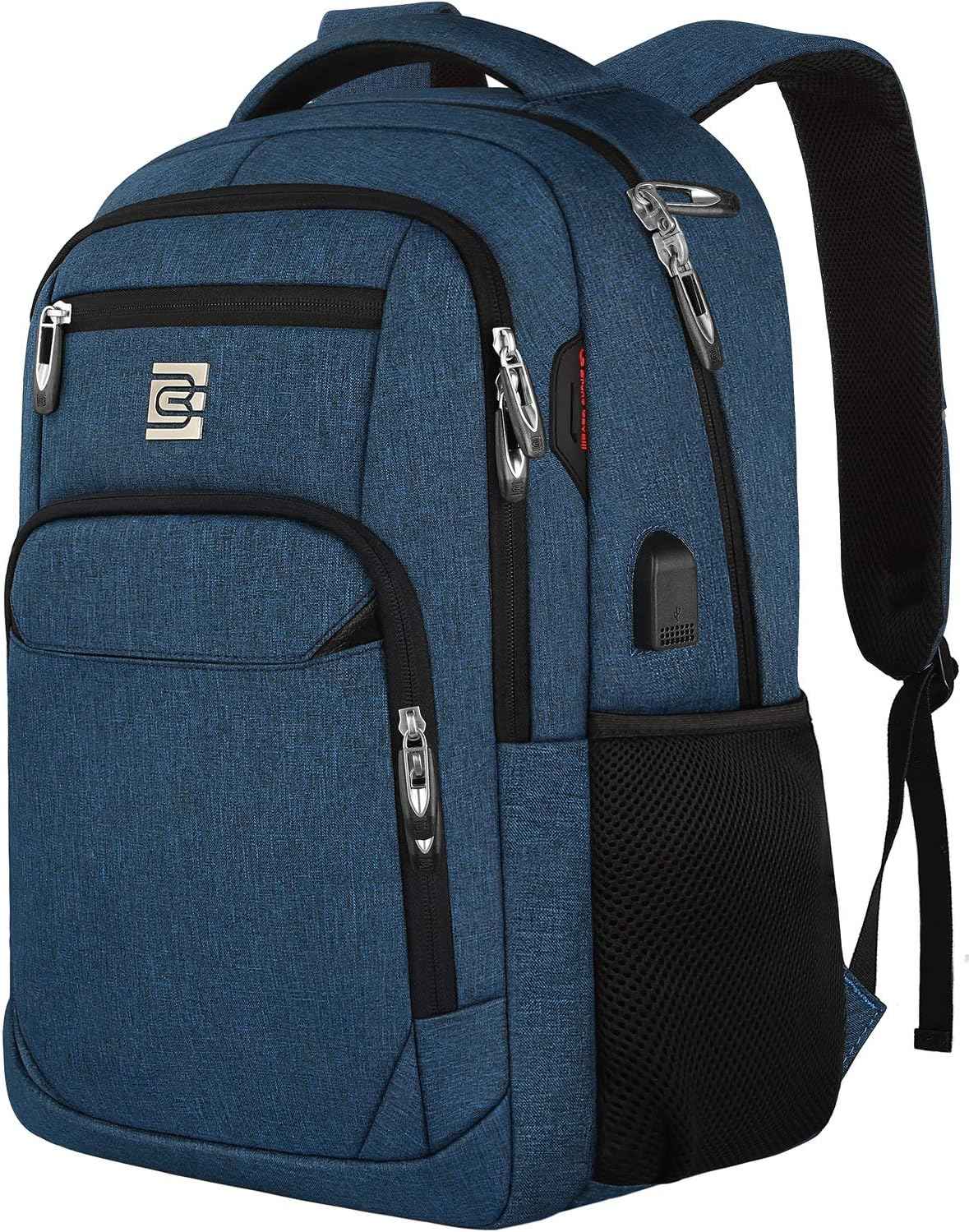 Bruno Cavalli Laptop Backpack with USB Charging Port Fit 15.6 inch Notebook Blue