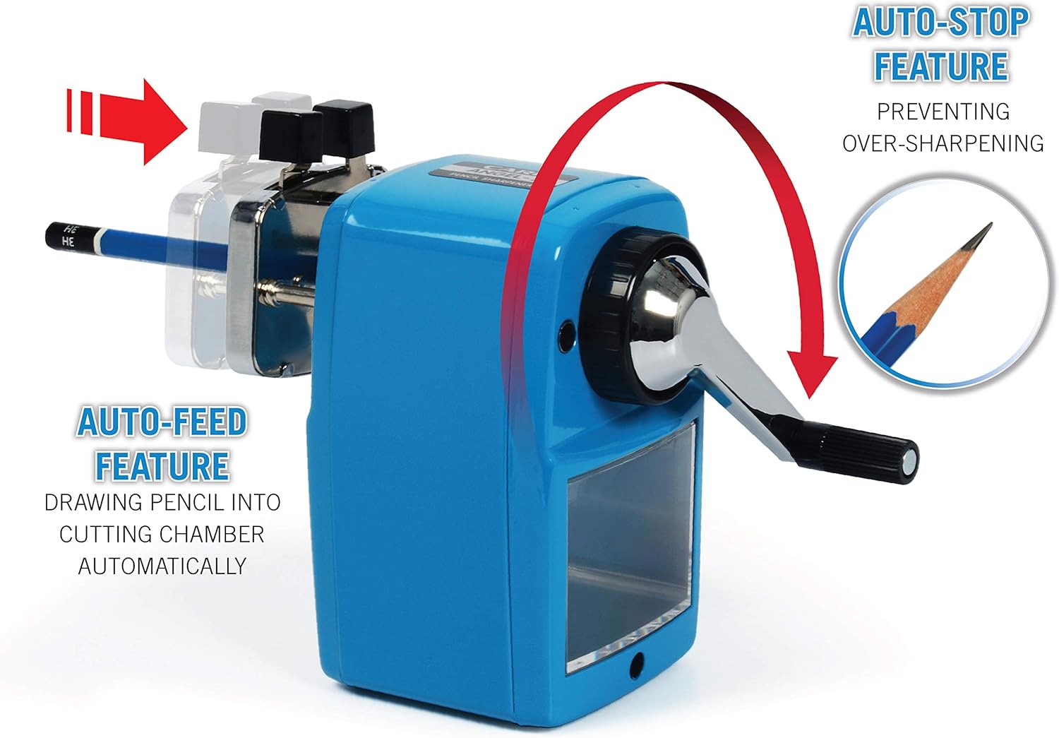 Carl Angel-5 Manual Pencil Sharpener with Metal Table Mount