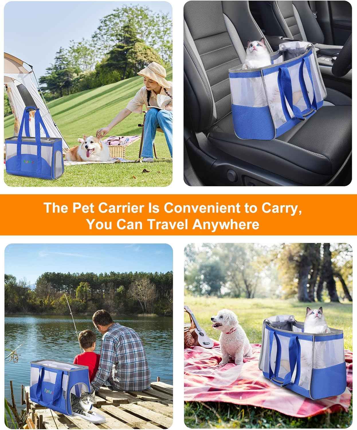 FunAdd Pet Pet Carrier,Airline Approved,for Small Dogs and Cats
