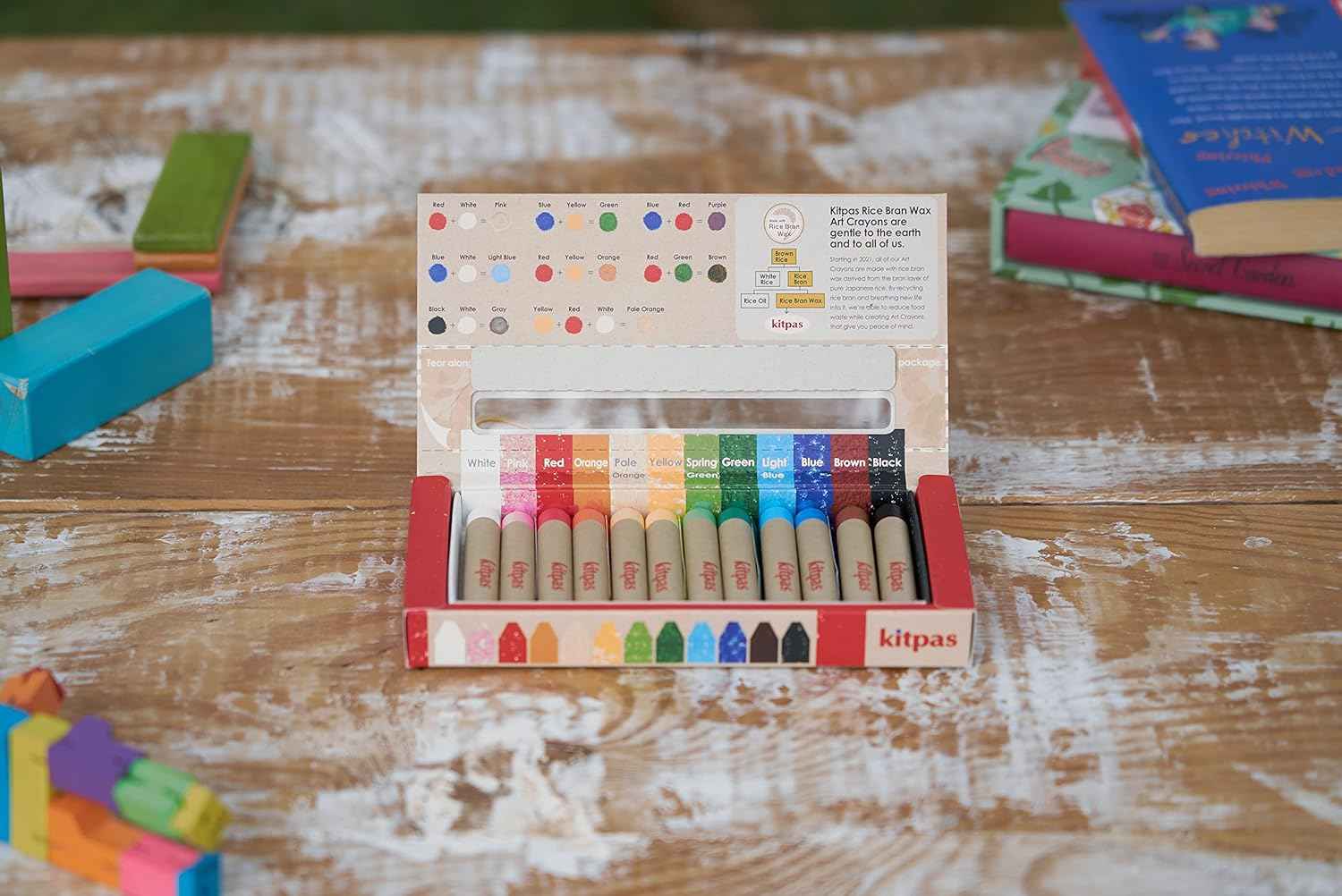 Kitpas Rice Bran Wax Art Crayons - 6/12/16/24 Colors