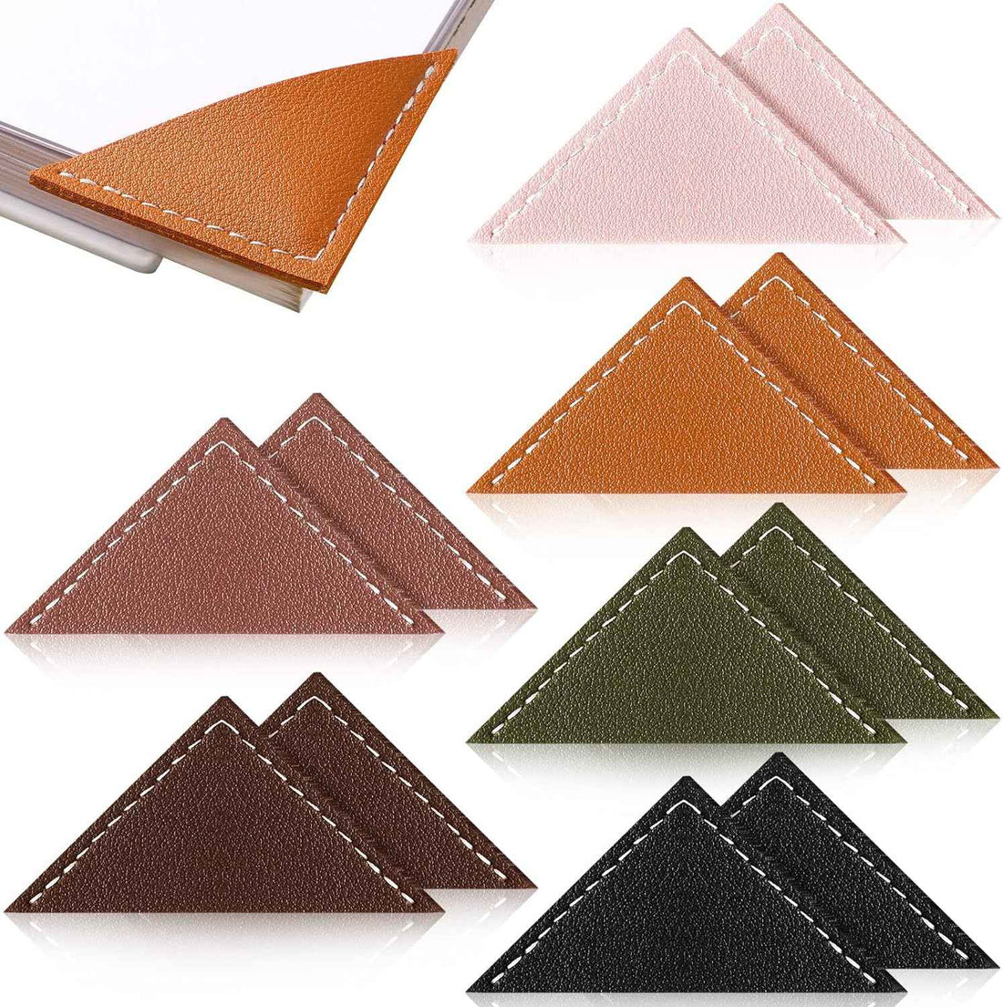 12Pcs Leather Corner Bookmarks for Women Book Lovers Gift Bible