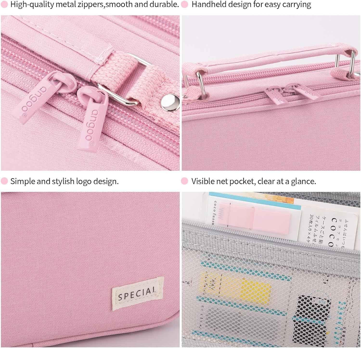 Large capacity pencil case Pencil Pouch Double Zipper Storage Bag