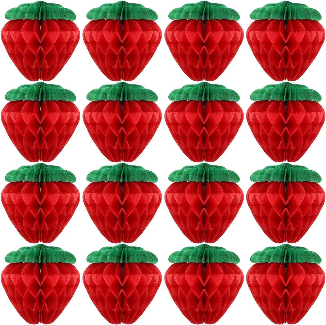 6 Inch Tissue Paper Strawberry Ball Decoration Red