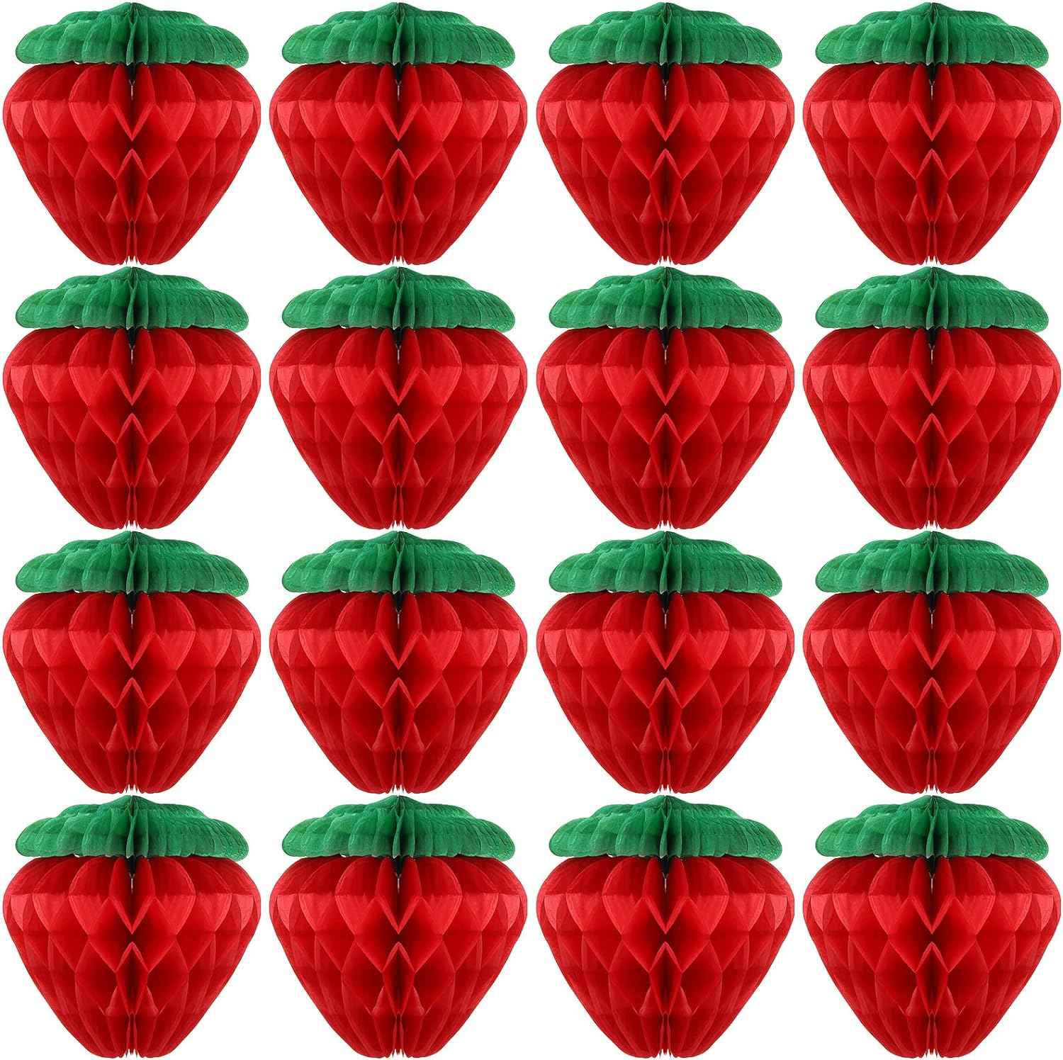 6 Inch Tissue Paper Strawberry Ball Decoration Red