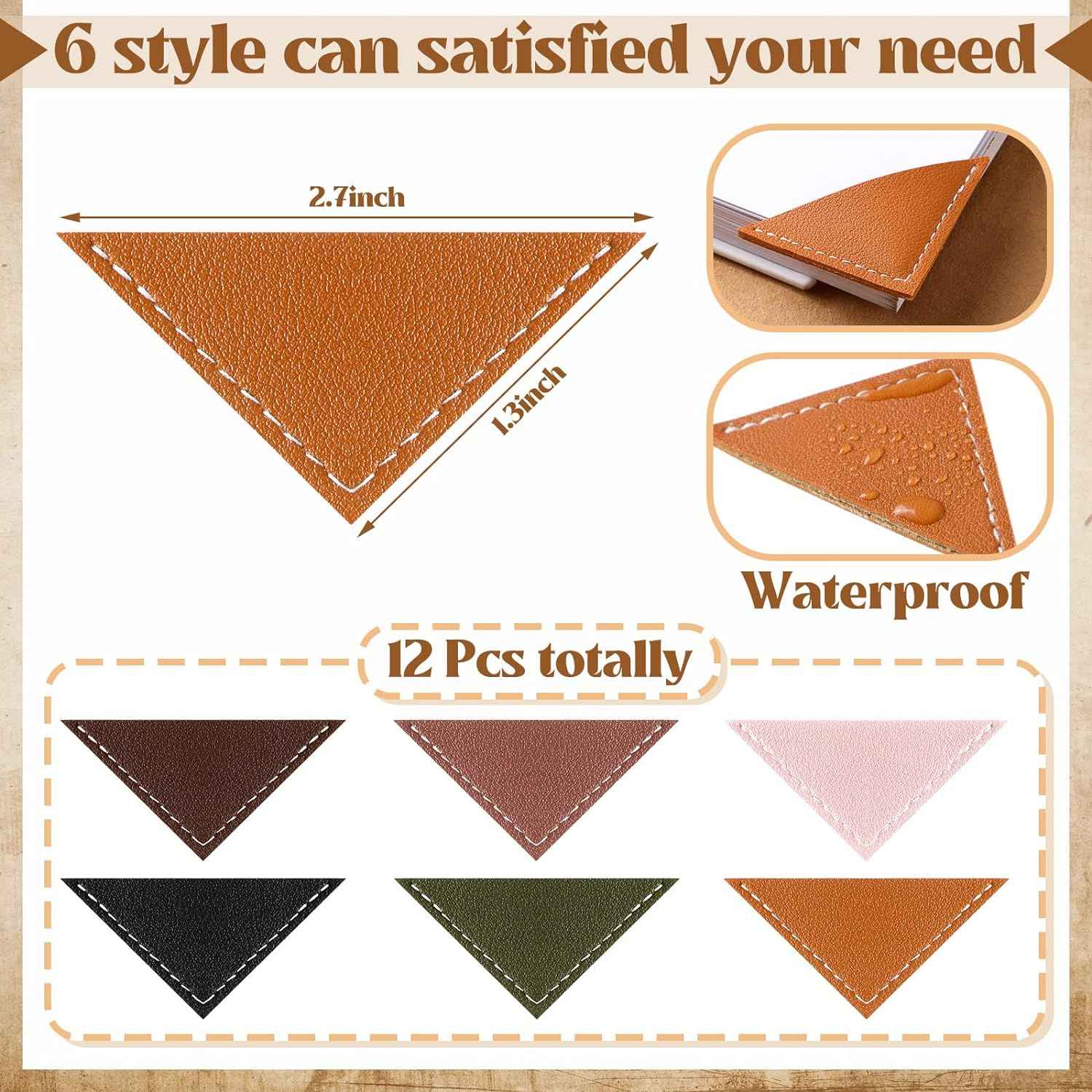 12Pcs Leather Corner Bookmarks for Women Book Lovers Gift Bible