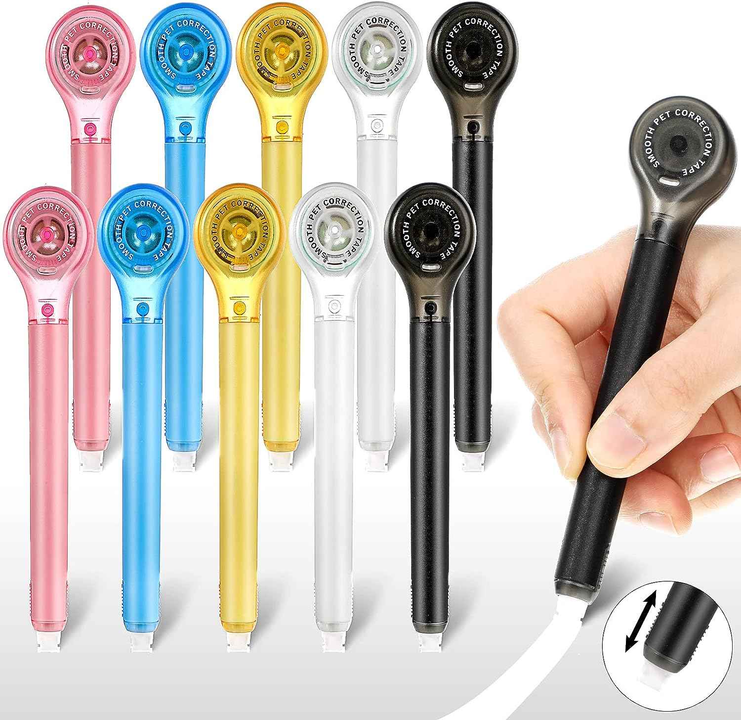10 Pack Correction Tape Pen Eraser for School Office Supplies