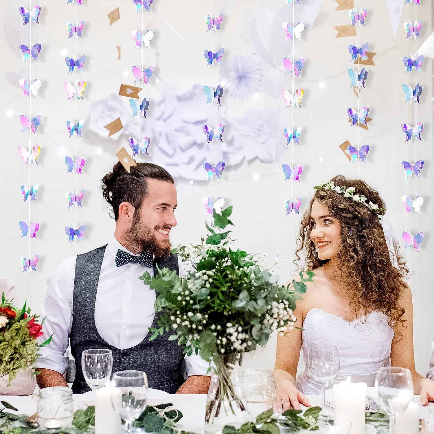 3D Butterfly Hanging Party Garlands Laser Paper Decoration