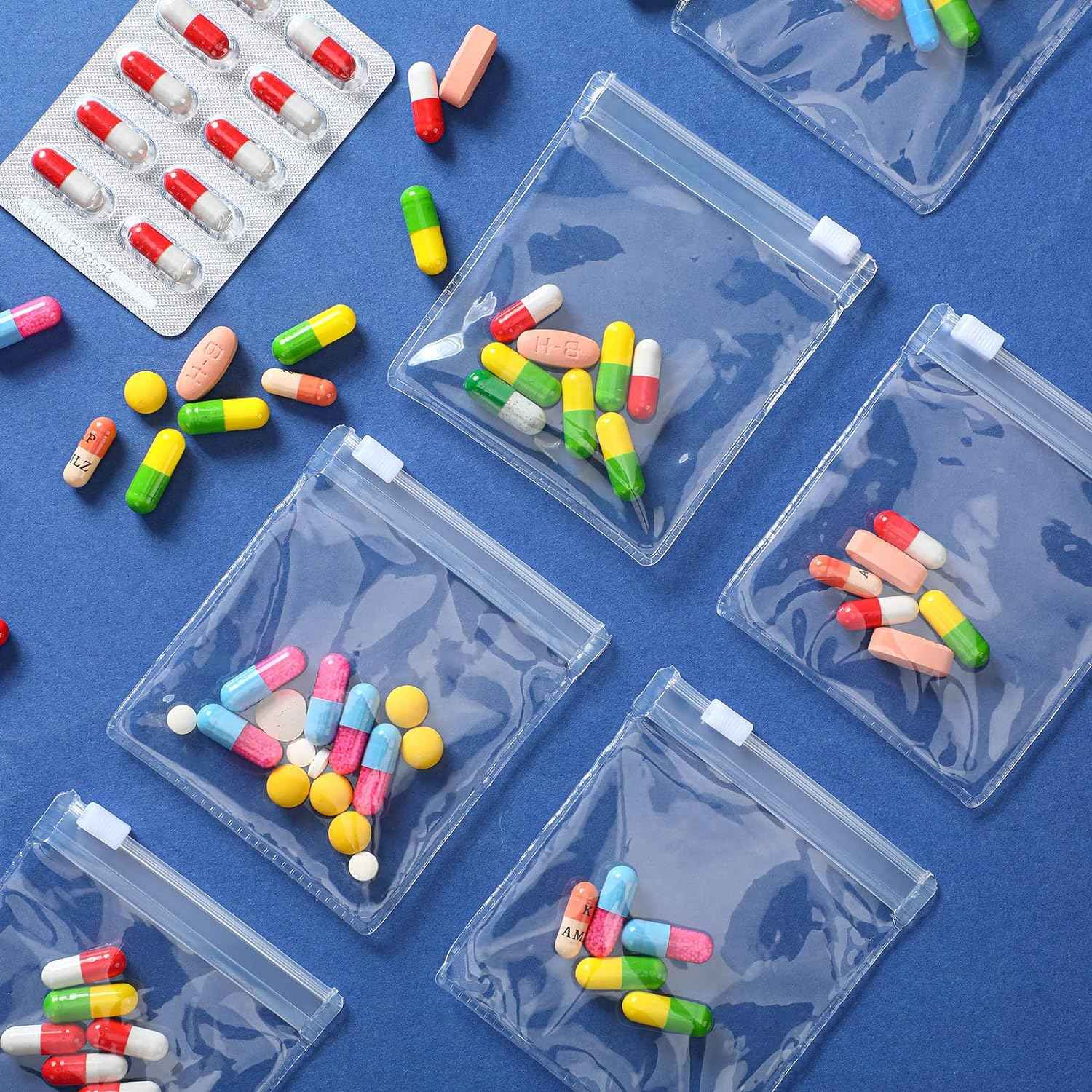 Zippered Pill Pouch Travel Medicine Organizer Storage 24 Pack