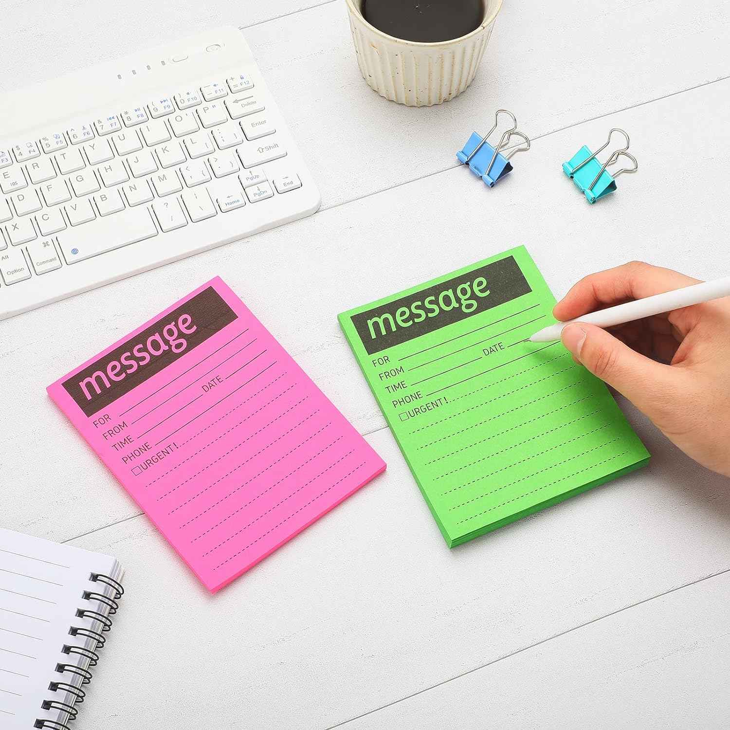 9pcs Telephone Message Sticky Notes Pads 4 x 5 Inch (Fluorescent Colors)