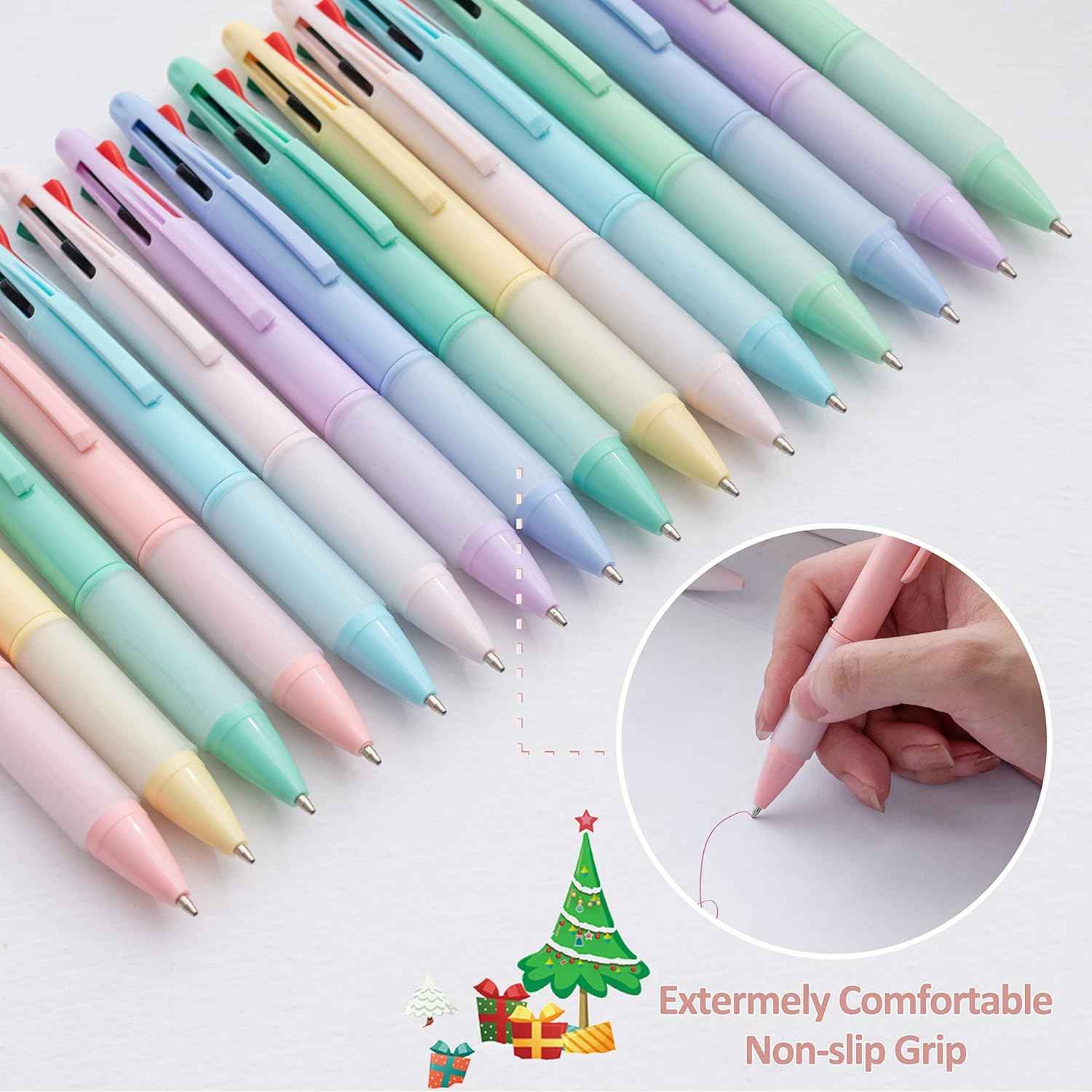 8 Pack BallPoint Multi Pens 4-in-1 Colored Pens (1.0mm)